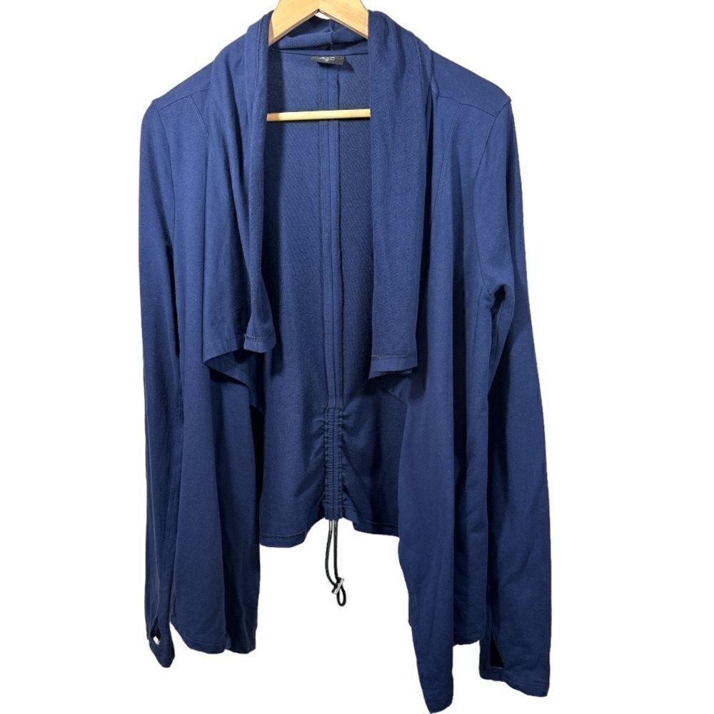 SPLITS59 Women's Draped Open Front Cardigan Jacket Blue Size Medium